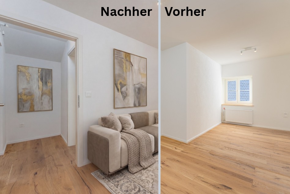 Virtuelles Staging – Vorher & Nachher